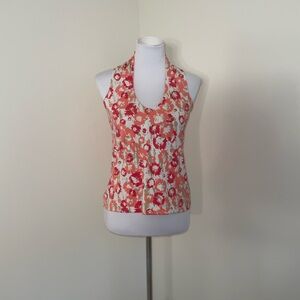 Sport Haley Peach and Khaki Green Sleeveless Top